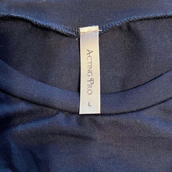 𝅺ACTING Pro. Large. Navy shirt with yellow/white plaid - Picture 7 of 8